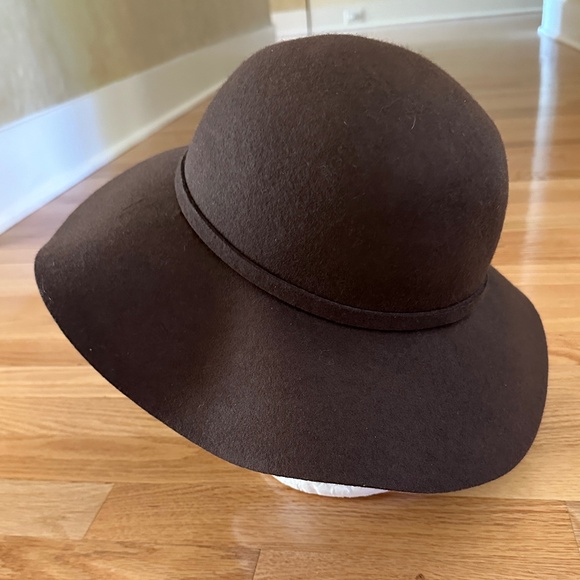 Wool Felt Brown Floppy Hat Round Womens - Picture 8 of 11